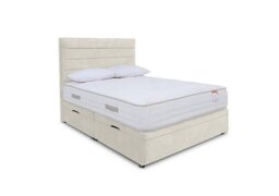 Sleep Story 2000 Manual Side Ottoman Divan Set - Double - Lace Ivory