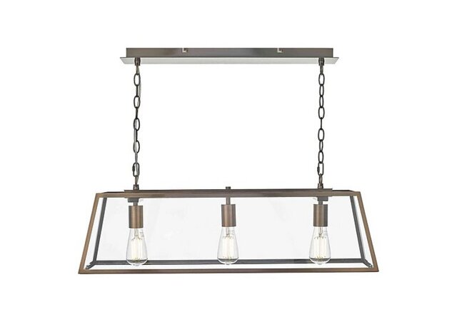 Academy 3 Light Bar Pendant - Antique Cooper