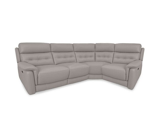 World of Leather - Springer BV Leather Corner Sofa - Silver Grey