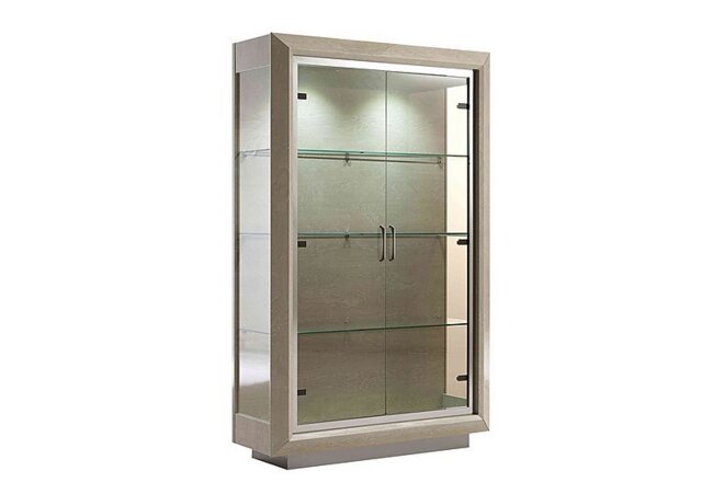 Palazzo 2 Door Curio Cabinet - Sand Birch - Living Room Furniture - In Time for Christmas