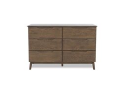 Stockholm 6 Drawer Wide Chest - Dark Oak