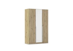 Rauch - Freja 136cm 3 Door Hinged Two Toned Wardrobe - Alpine White