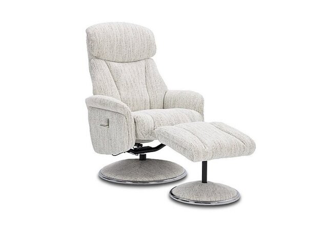 Elm Fabric Swivel Recliner Chair and Footstool - Living Room Furniture - In Time for Christmas