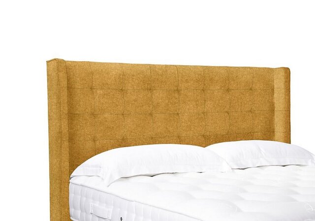 Artisan Collection Onyx High Floor Standing Headboard - Small Double - Tweed Mustard