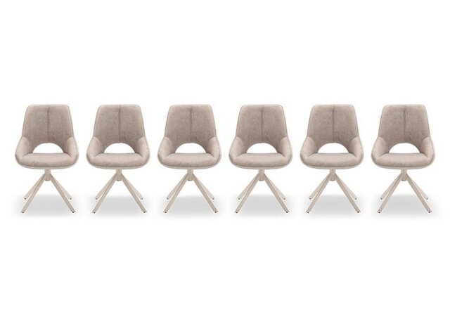 Tino Set of 6 Two Tone Swivel Dining Chairs