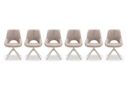 Tino Set of 6 Two Tone Swivel Dining Chairs