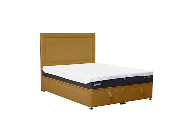TEMPUR - Buckingham Platform Ottoman Divan Base - Super King - Mustard