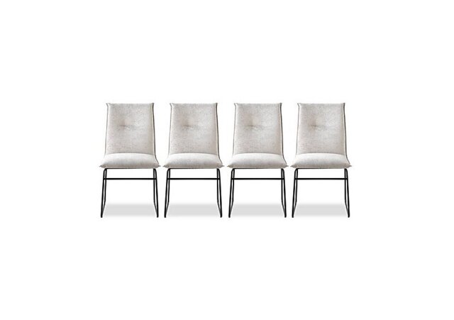 Connubia - Maya Set of 4 Black Metal Leg Dining Chairs