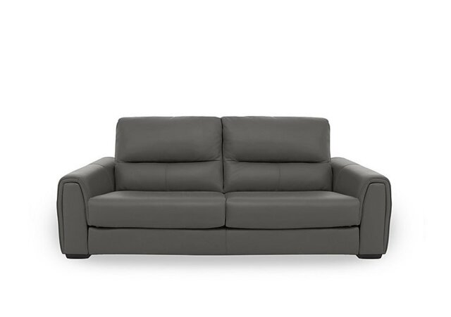 World of Leather - Flex NC Leather 3 Seater Sofa Bed with Storage Arms - Charcoal Grey
