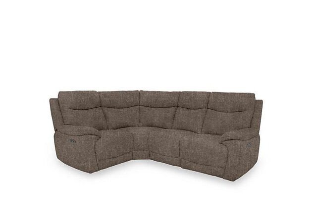 Sloane Fabric Small Power Recliner Left Hand Facing Corner Sofa with Power Headrests - Anivia Brown
