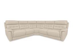 World of Leather - Springer BV Leather Large Power Recliner Corner Sofa - BV Bisque