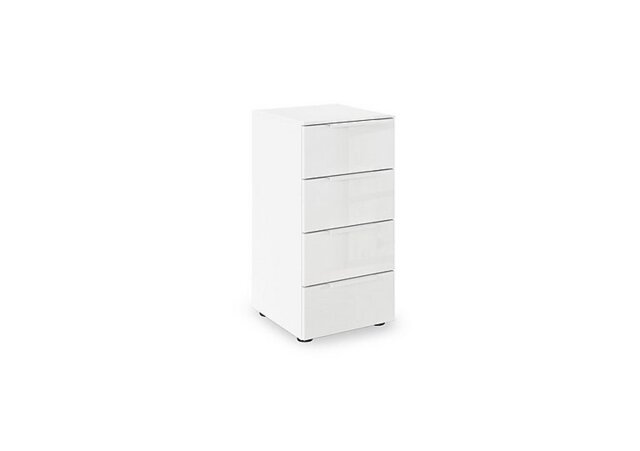 Rauch - Haven 40cm 4 Drawer Décor Chest with Glass Front - Alpine White