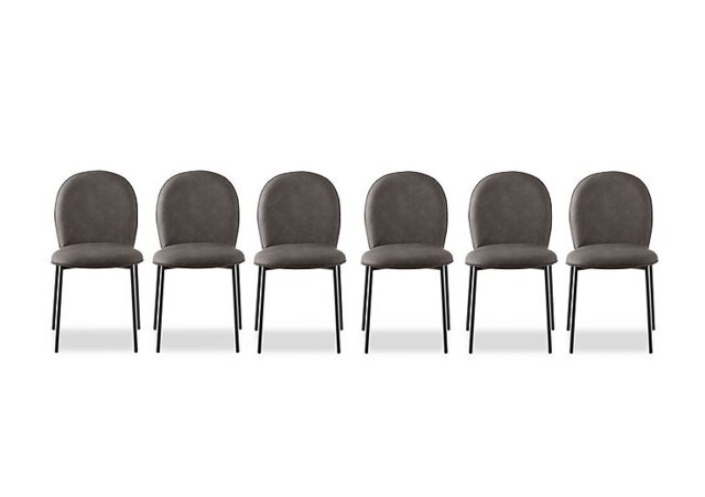 Connubia - Riley Set of 6 Mid Black Metal Leg Dining Chairs