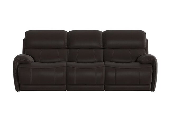 World of Leather - Link 3 Seater Leather Power Recliner Sofa with Power Headrests - Dark Chocolate