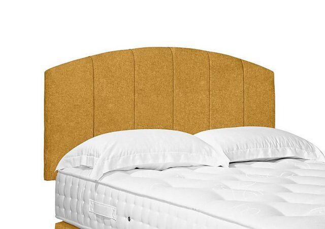 Artisan Collection Bow Standard Strutted Headboard - Single - Tweed Mustard