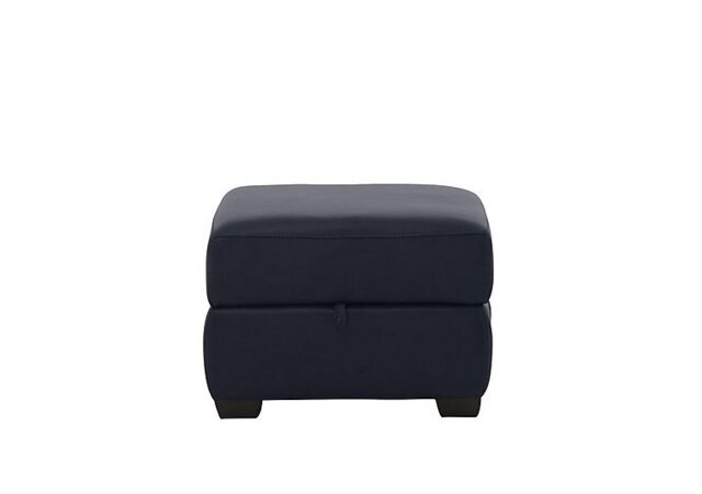 World of Leather - Hollywood NC Leather Storage Footstool - Black
