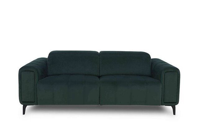 Elphaba Fabric 3 Seater Sofa with Storage Arms - Bottle Green