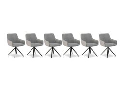 Jose Set of 6 Swivel Dining Arm Chairs - Stone - In Time for Christmas