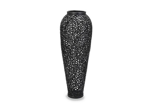 Black Cast Lattice Vase Large