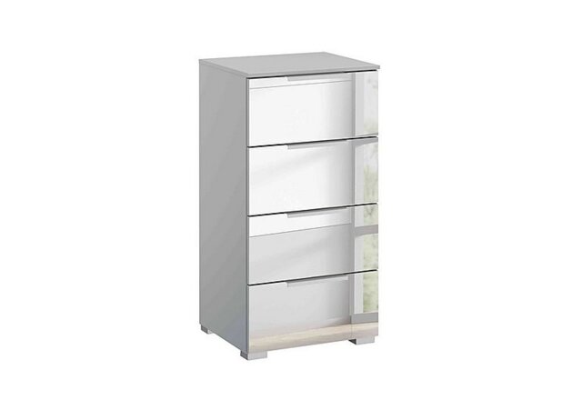 Rauch - Rio 40cm 4 Drawer Chest - Silk Grey Carc/Mirror Fr - Bedroom Furniture