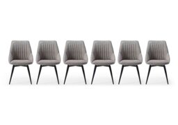 Crete Set of 6 Swivel Dining Chair - Taupe