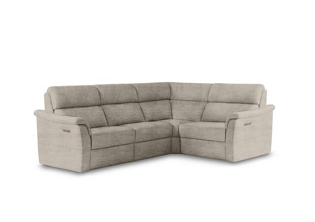 Nicoletti - Bella Small Fabric Power Recliner Corner Sofa with Power Headrests and Power Lumbar