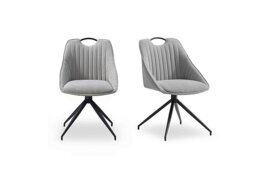 Jai Pair of Swivel Dining Chairs - Silver