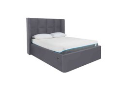 Shiva Electric Ottoman Bed Frame - Super King - Velvet Steel