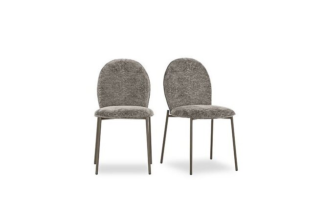 Connubia - Riley Pair of Mid Lava Metal Leg Dining Chairs