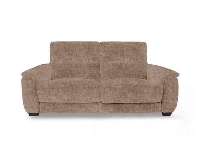 Saffron Large Fabric 3 Seater Power Recliner Sofa - Light Brown