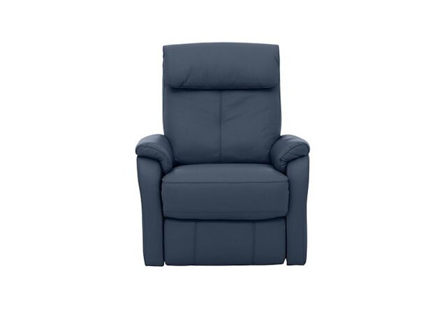 World of Leather - Rowan Leather Swivel Rocker Recliner Armchair - BV Ocean Blue