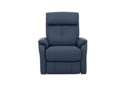 World of Leather - Rowan Leather Swivel Rocker Recliner Armchair - BV Ocean Blue