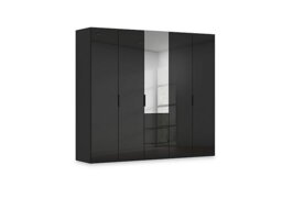 Rauch - Haven 251cm 5 Door Combi Wardrobe with 4 Glass Doors and 1 Mirror Door