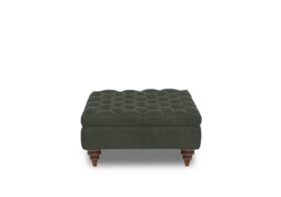 Columbus Fabric Large Storage Footstool with Wooden Feet - Manhattan Pine
