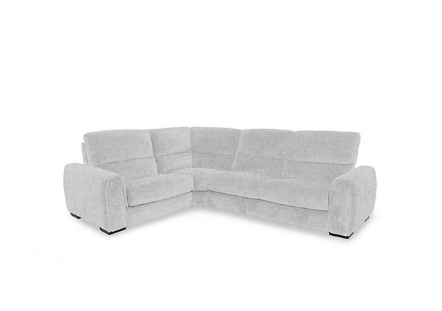 Flex Fabric Small Corner Sofa Bed with Storage Arm - Oyster