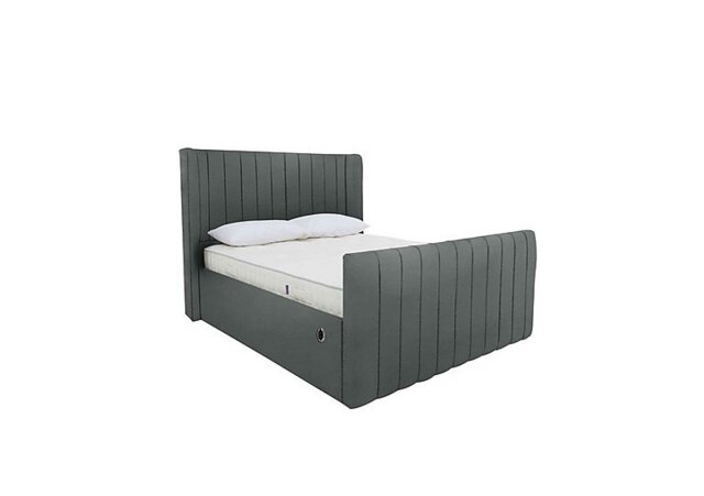 Eira High Foot End Electric Ottoman Bed Frame - Super King - Velvet Steel
