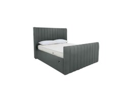Eira High Foot End Electric Ottoman Bed Frame - Super King - Velvet Steel