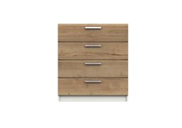 London Bedrooms - Waterloo 4 Drawer Chest - White and Natural Rustic Oak