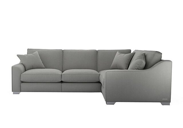 The Lounge Co. - Isobel Small Fabric Right Hand Facing Corner Sofa - Earl Grey with Chrome Feet