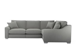 The Lounge Co. - Isobel Small Fabric Right Hand Facing Corner Sofa - Earl Grey with Chrome Feet