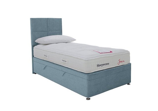Sleepeezee - Jessica Side Ottoman Divan Set - Single - Weave Teal