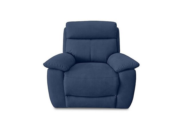 Echo Fabric Power Recliner Armchair - Blue - Sofas and Armchairs