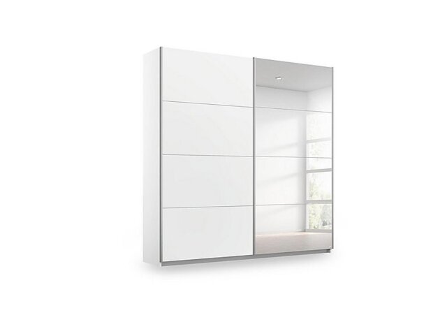 Rauch - Impulse 181cm 2 Door Décor Slider Wardrobe with Mirror Door - Alpine White
