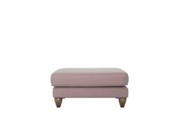 The Lounge Co. - Bronwyn Fabric Footstool With Washed Oak Feet - Cotton Candy