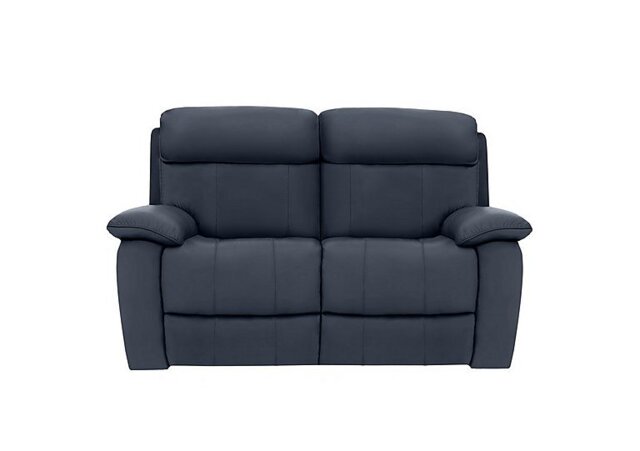 World of Leather - Moreno 2 Seater Leather Sofa with Manual Recliner - BV Ocean Blue - Sofas and Armchairs - In Time for Christmas