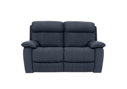 World of Leather - Moreno 2 Seater BV Leather Sofa with Manual Recliner - BV Ocean Blue