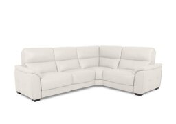 World of Leather - Saffron Small BV Leather Right Hand Facing Corner Sofa - BV Star White