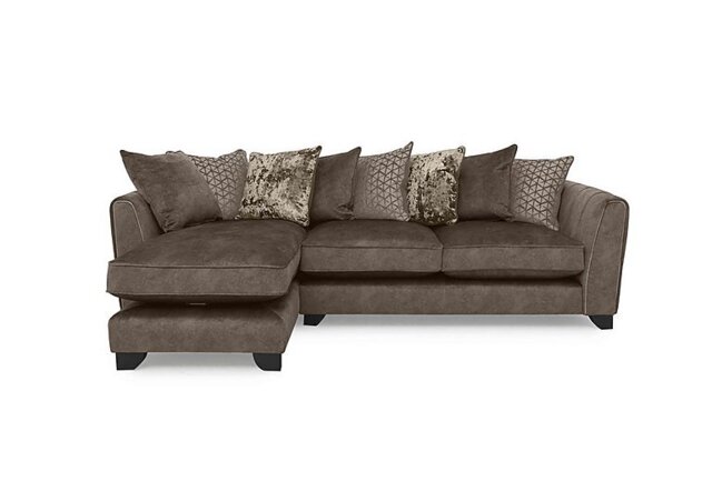Mariah Fabric Scatter Back Left Hand Facing Chaise End Sofa - Dapple Chocolate