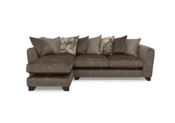 Mariah Fabric Scatter Back Left Hand Facing Chaise End Sofa - Dapple Chocolate