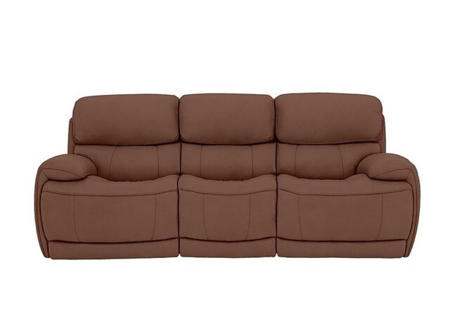 Rocco 3 Seater Fabric Power Rocker Sofa with Headrests - Hazelnut